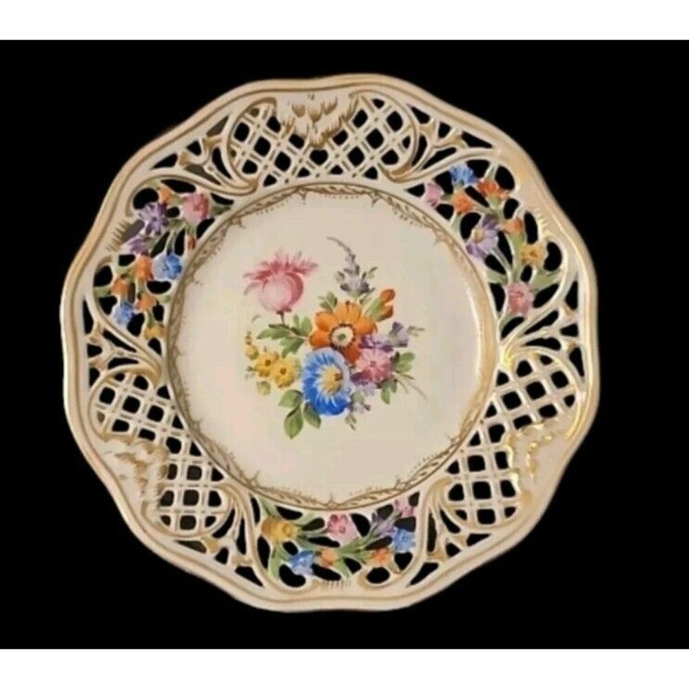 Rare VINTAGE HUTSCHENREUTHER REAL Dresden/Saxonia Dessert Plate 1814-1914